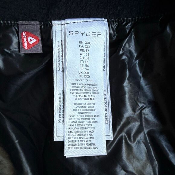 Spyder Men's Glissade Hybrid Insulated Snow Ski Winter Jacket size xxl black puf - Picture 8 of 10